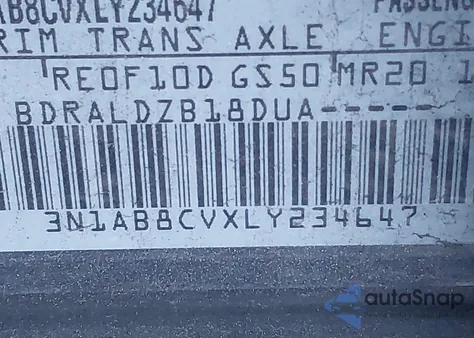 2020 Nissan Sentra Sv Xtronic Cvt z USA, uszkodzony, nr VIN 3N1AB8CVXLY234647